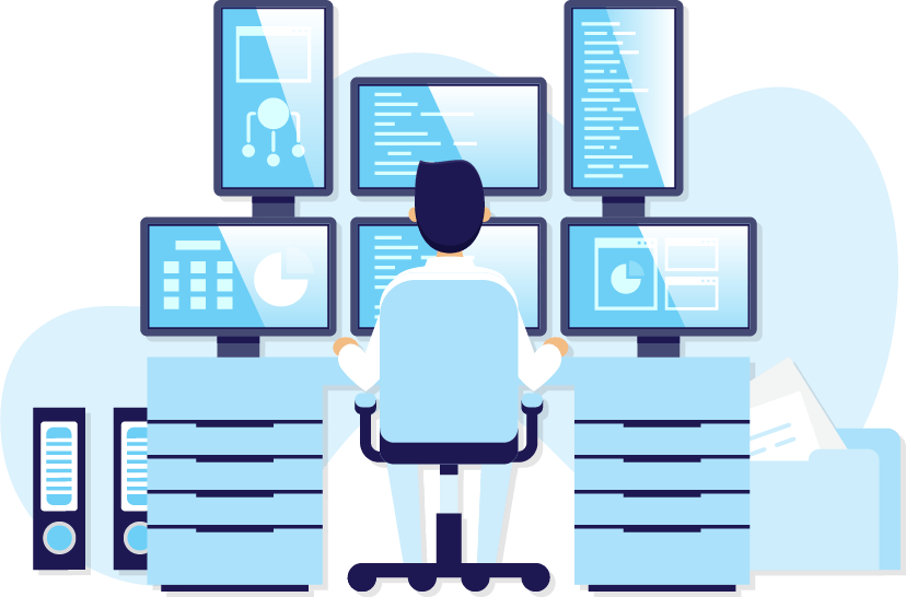 data center staff computer